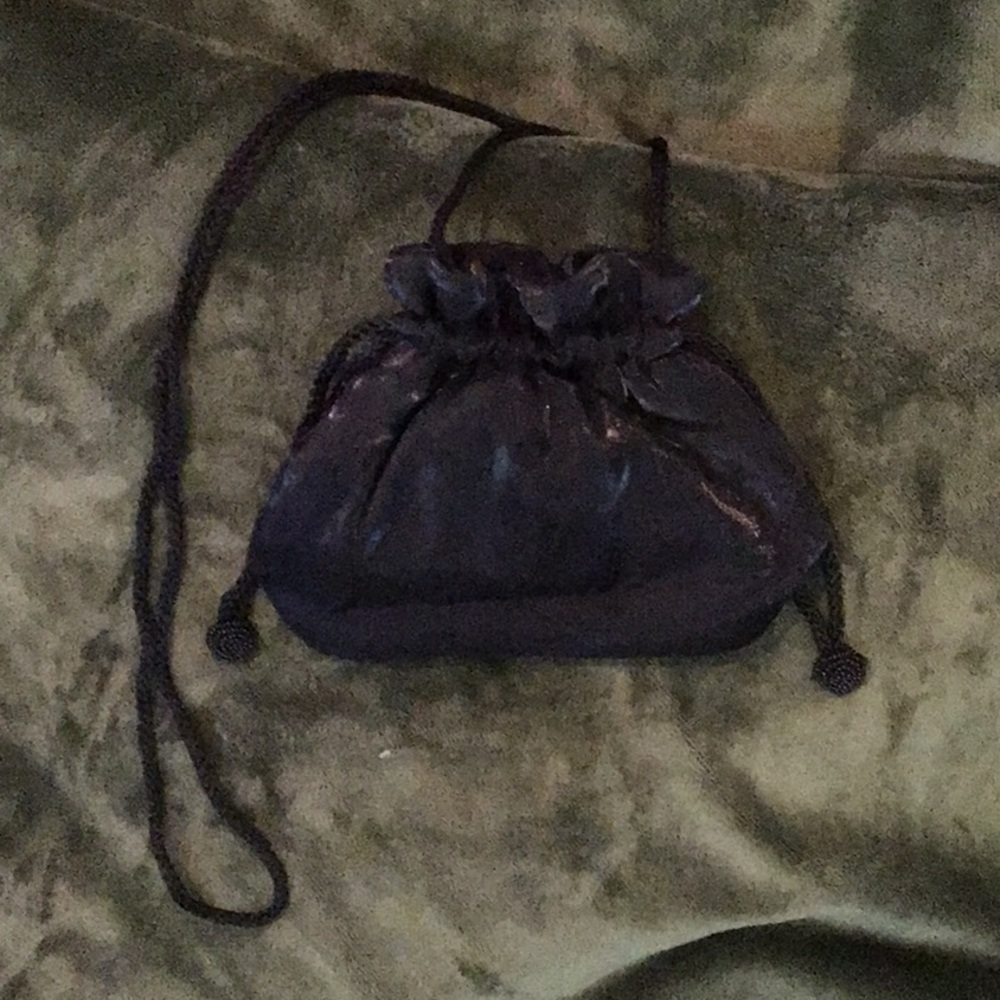 Drawstring Shimmery Handbag